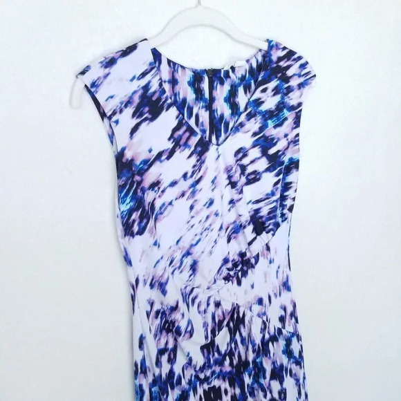 Calvin Klein Dress Size XS Multicolor Jersey Tie Dye Ruched Bodycon Mini - Picture 2 of 12